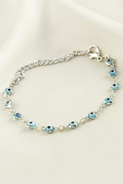 ZERO LAND سوار دارس-ديرين من الخرز المطلي بالمينا - أزرق فاتح