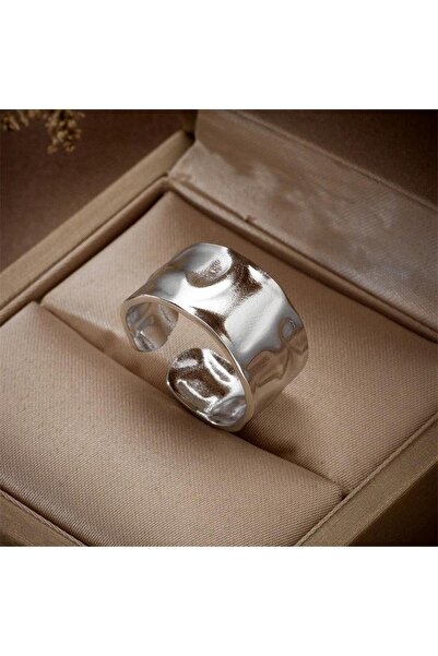 Pursehuit Inel argintiu, reglabil, din oțel inoxidabil, suflat cu aur de 18k,...