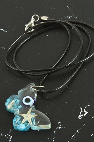 FREEDOM STOREE قلادة إيبوكسي على شكل نجم البحر والفراشة