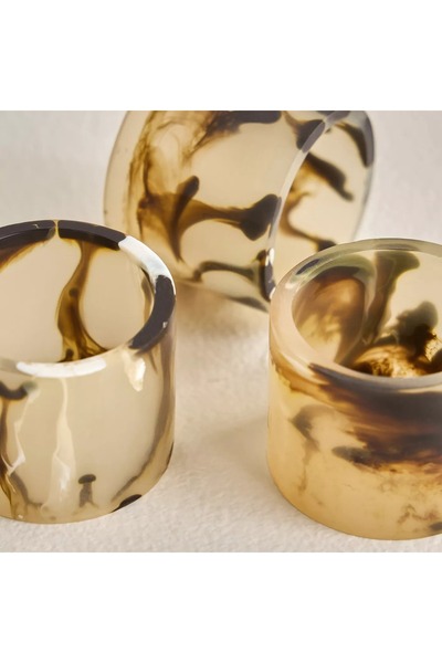 Generic طقم حلقات مناديل ديل، 4 قطع، 5 سم