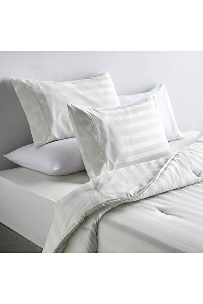 Generic Satin Stripe Pima Cotton Sateen 525 Thread Count 3-Piece Super King Comforter Set - 250x260 cm