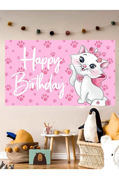 Bkmc لافتة عيد ميلاد لطيفة بتصميم قطة، خلفية 60×100 سم من الفينيل، لافتة قماش...