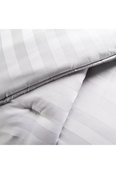 Generic Satin Stripe Pima Cotton Sateen 525 Thread Count 3-Piece Full Comforter Set - 160x240 cm