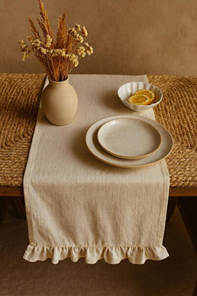 Buldan CSN Tekstil fırfırlı buldan keteni runner