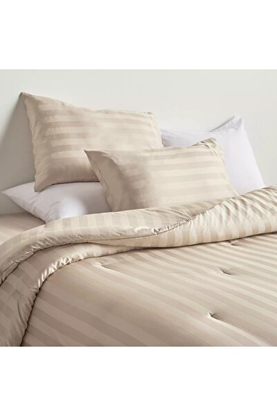 Generic Satin Stripe Pima Cotton Sateen 525 Thread Count 3-Piece Queen Comforter Set - 200x240 cm
