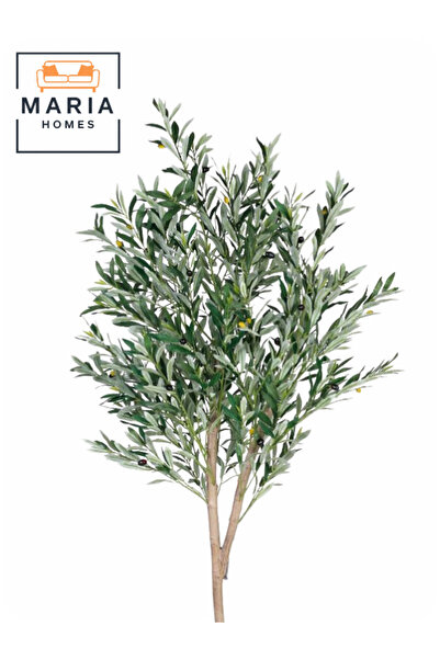 MARIA HOMES Artificial Olive Tree 180 cm – Decorative Green Plant with Modern Plastic Pot