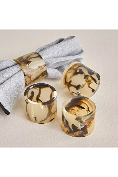 Generic طقم حلقات مناديل ديل، 4 قطع، 5 سم