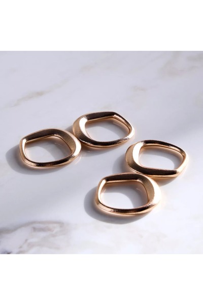 Generic مجموعة حلقات مناديل دوري المكونة من 4 قطع