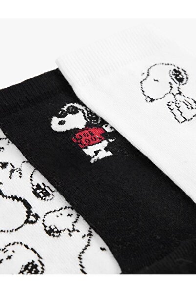 Koton Kadın 3'lü Lisanslı Snoopy Soket Çorap Seti (AW 25)