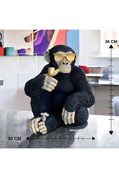77 Jaley Pipo İçen Güneş Gözlüklü Maymun Heykeli, Dekoratif Biblo, Eğlenceli ...
