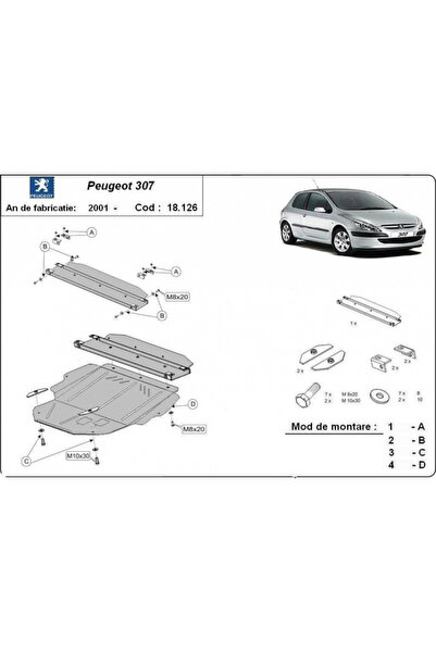 MTR Scut metalic cutie de viteză motor Peugeot 307 2001-