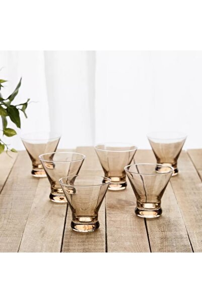 Generic Earthy Pebble 6-Piece Dessert Glass Set - 220 ml