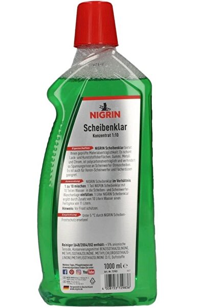 Nigrin Lichid Scheibenklar 12208519 de parbriz pentru vara, concentrat, diluție 1:10, 1 litru
