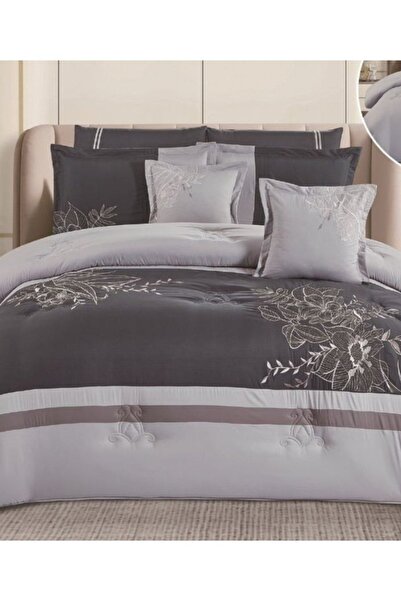 smart home Double Comforter - 8-piece embroidered Premium bedspread set made of 100% microfiber, 260x240cm