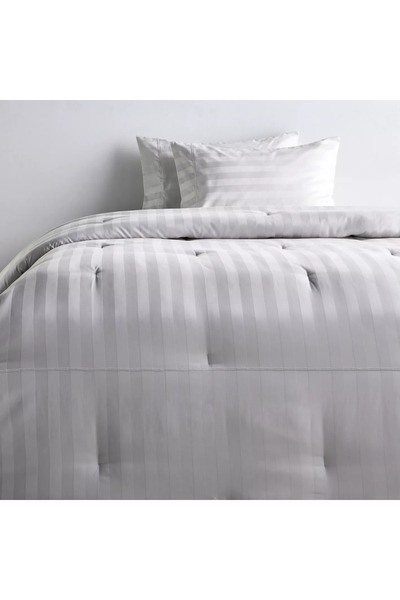 Generic Satin Stripe Pima Cotton Sateen 525 Thread Count 3-Piece Super King Comforter Set - 250x260 cm