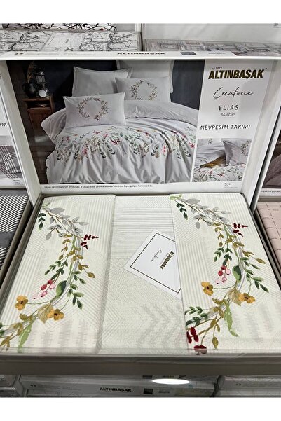 Altınbaşak Elias Marble Creaforce %100 Pamuklu Çİft Kişilik