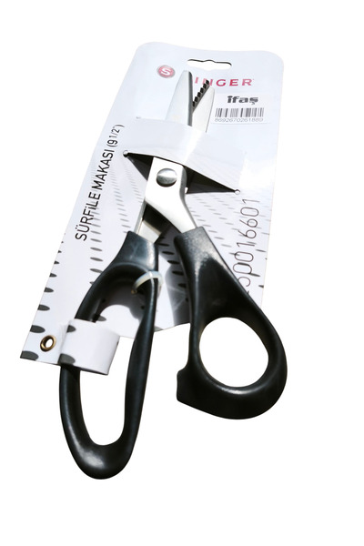 İfaş Tekstil Makina Professional Utility Scissors Zigzag Cutting Stainless Steel Blade 24.13 cm 9 1/2 Inch