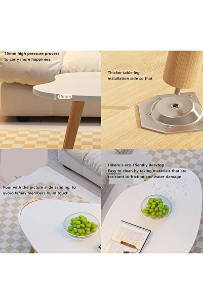 Türkiye Modern Irregular Small Coffee Table, Mid-century Wood Coffee Table, Unique Retro Center Table, Rusti