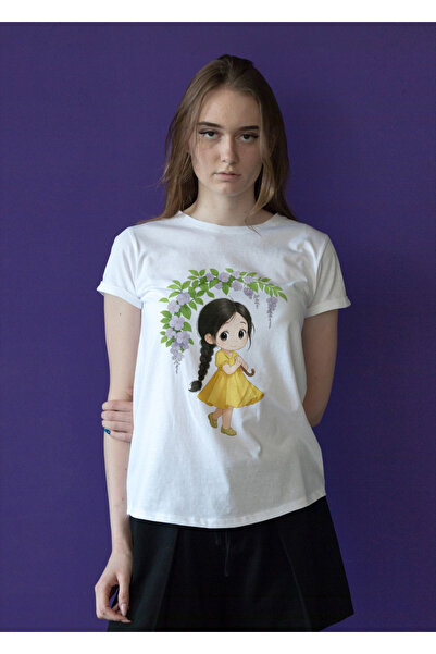 MVRDAR Tricou unisex 100% bumbac Flower Power pentru femei si fete