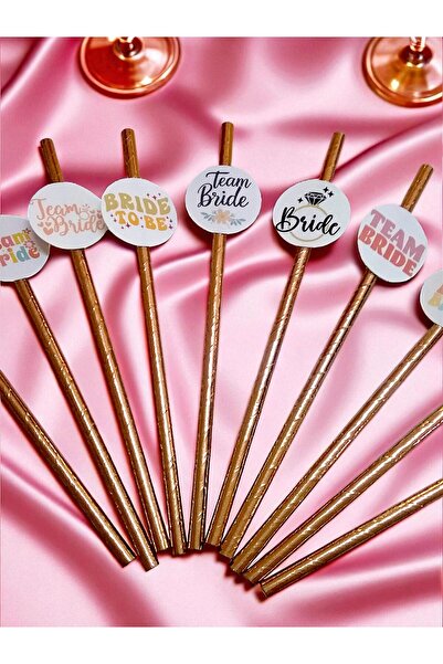 Armada 10 قطع من شفاطات الورق المعدنية المطلية بالذهب الوردي النحاسي بتصميم العروس المستقبلية وحفلات توديع العزوبية