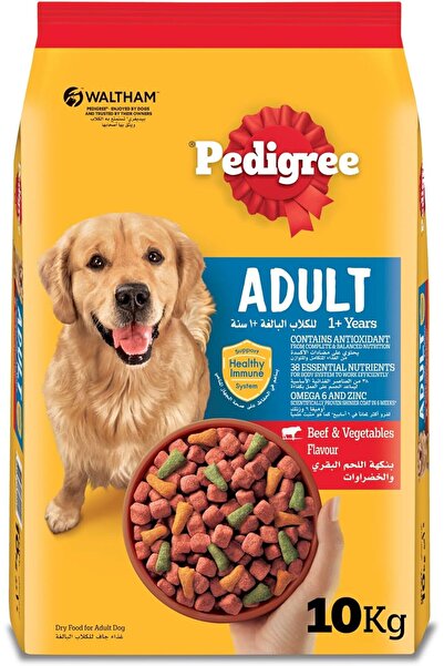 Pedigree Dog Food, Beef & Vegetables Flavour Dry, 10 Kg