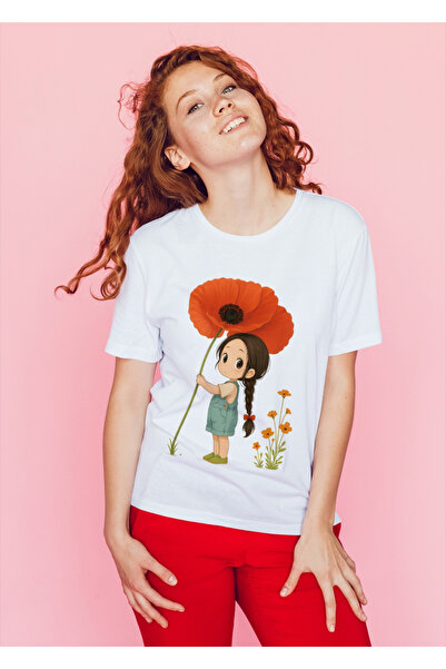 MVRDAR Tricou unisex 100% bumbac Flower Power pentru femei si fete