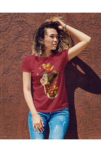 MVRDAR Tricou unisex 100% bumbac Flower Power pentru femei si fete