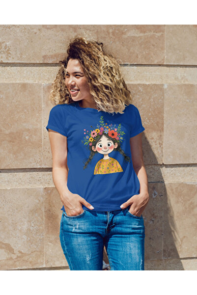 MVRDAR Tricou unisex 100% bumbac Flower Power pentru femei si fete