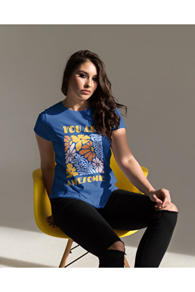 MVRDAR Tricou unisex 100% bumbac Flower Power pentru femei si fete