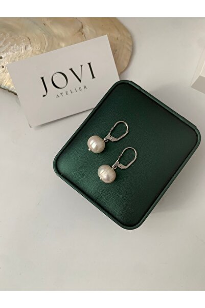 JOVİ ATELİER Sertifikalı 925 Ayar Ayar Gümüş 10mm İnci Küpe