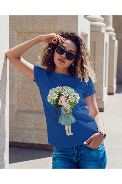 MVRDAR Tricou unisex 100% bumbac Flower Power pentru femei si fete