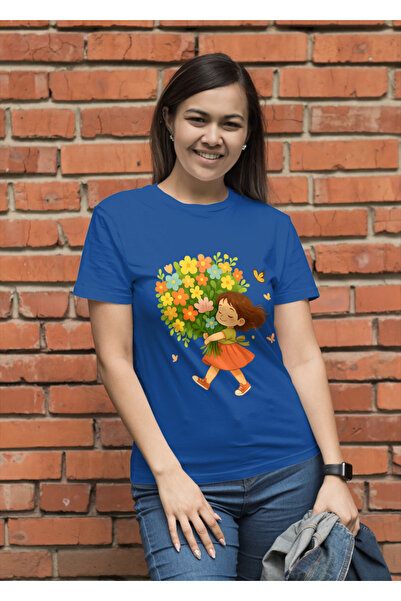 MVRDAR Tricou unisex 100% bumbac Flower Power pentru femei si fete