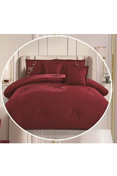 smart home لحاف مزدوج - طقم أغطية سرير فاخر مطرز من 8 قطع مصنوع من ألياف دقيقة بنسبة 100%، مقاس 260×240 سم