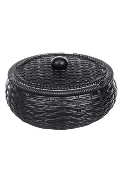oemco Scrumiera din Ciment Rotunda Neagra cu Capac Ø11x5cm