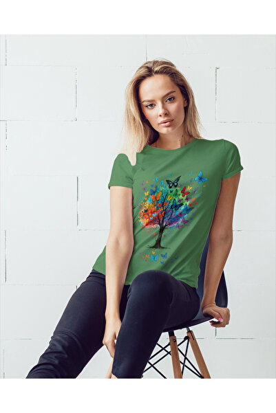 MVRDAR Tricou unisex 100% bumbac Flower Power pentru femei si fete