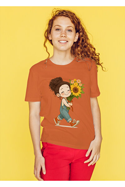 MVRDAR Tricou unisex 100% bumbac Flower Power pentru femei si fete