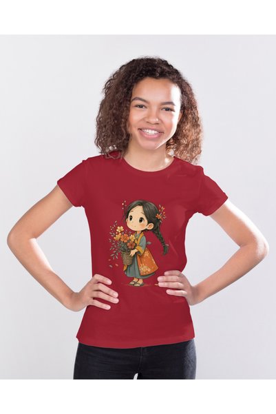 MVRDAR Tricou unisex 100% bumbac Flower Power pentru femei si fete