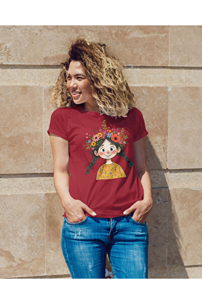 MVRDAR Tricou unisex 100% bumbac Flower Power pentru femei si fete