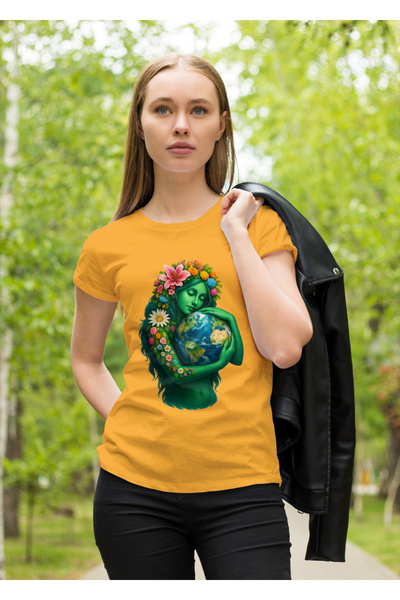 MVRDAR Tricou unisex 100% bumbac Flower Power pentru femei si fete