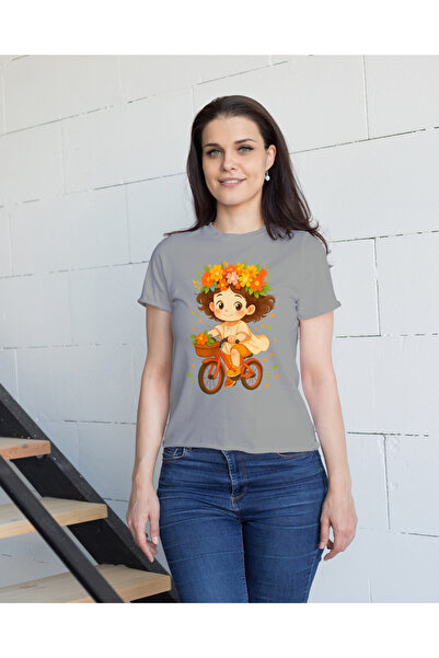 MVRDAR Tricou unisex 100% bumbac Flower Power pentru femei si fete