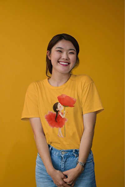 MVRDAR Tricou unisex 100% bumbac Flower Power pentru femei si fete