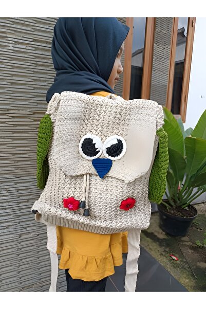 Wolawood Handmade Knitted Owl Mahendra Shoulder Backpack Quality Special Colorful Gift Bag Casual 1 Piece