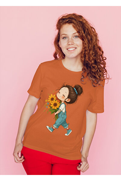 MVRDAR Tricou unisex 100% bumbac Flower Power pentru femei si fete