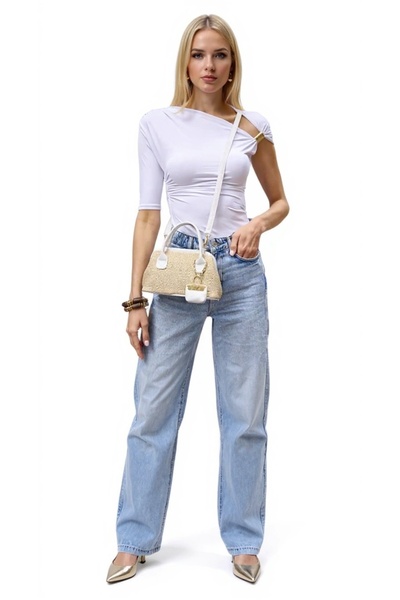 PayBuy Women's Straw Textured Mini Handbag Stylish Design Daily Use Weekend Quality Material
