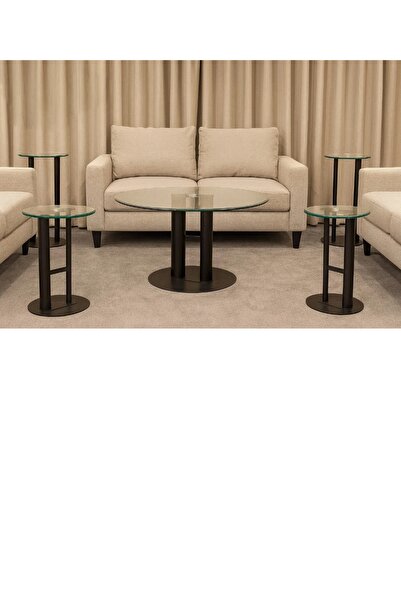 private house Valencia Glass Table Set - A touch of elegance in the heart of your home, black color