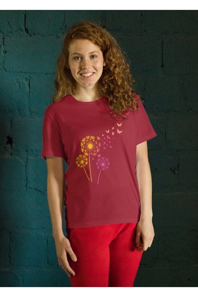 MVRDAR Tricou unisex 100% bumbac Flower Power pentru femei si fete