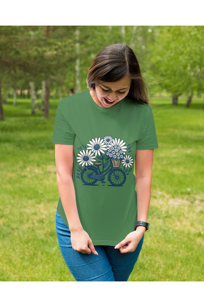 MVRDAR Tricou unisex 100% bumbac Flower Power pentru femei si fete