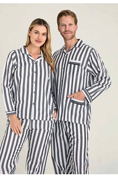 Kocabey 4007 women's long sleeve striped gaffuriye pajama set