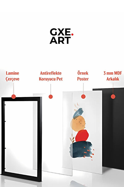 gxe.art ASALET ATATÜRK Siyah Çerçeveli Poster Tablo