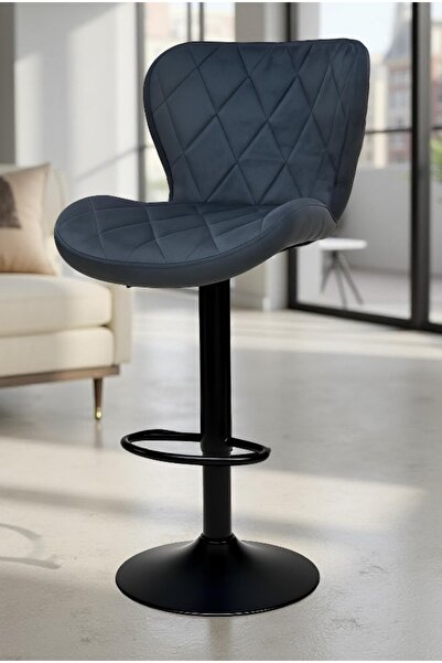 rexa كرسي بار مبطن مخملي قابل للتعديل مع مسند للقدمين، 110×45×42 سم